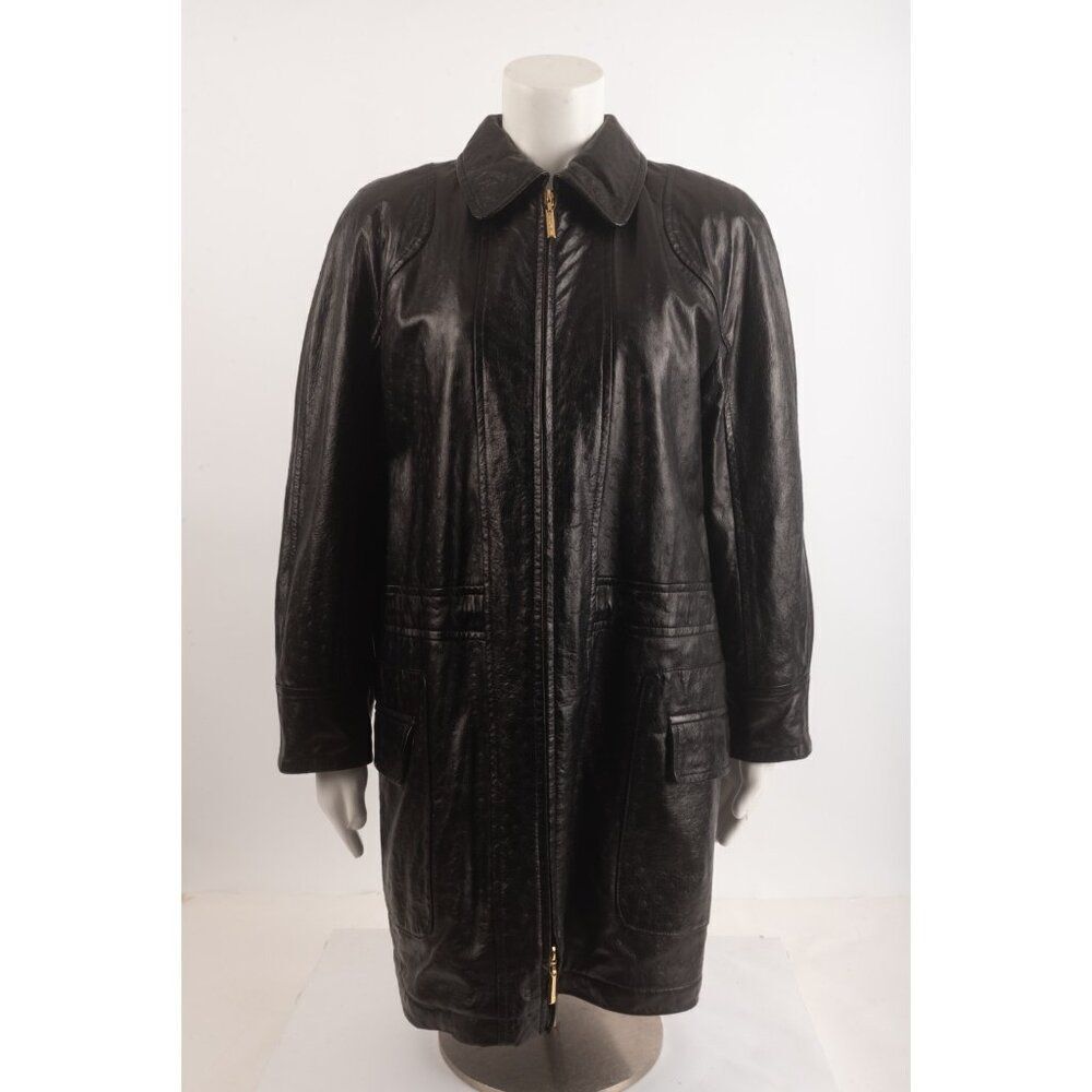 Escada Margaretha Ley Womens Leather Jacket Coat Size 36 US S Small Vintage 80s